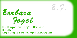 barbara fogel business card